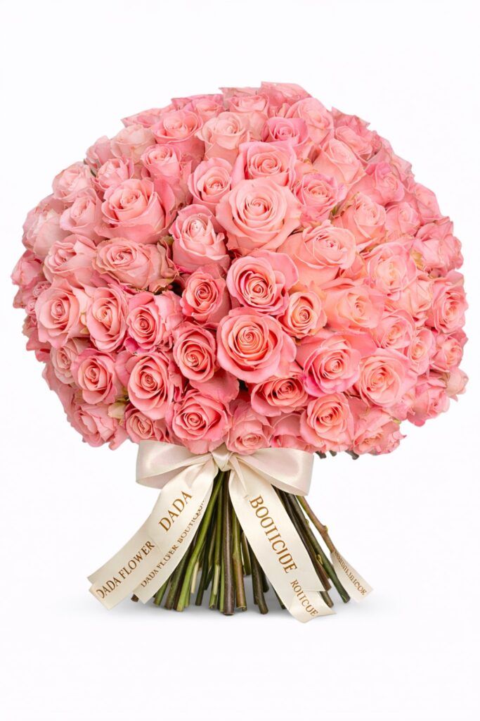 buchet 101 trandafiri roz