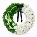 coroana funerara alb-verde